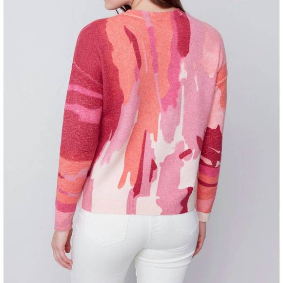 NEW CHARLIE B reversible printed sweater in orchid - Picture 7 of 7